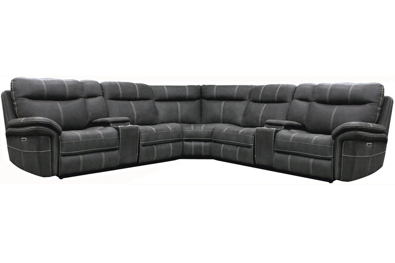 Parker Living Mason - Charcoal 7 Piece Modular Power Reclining Sectional with Power Adjustable Headrests