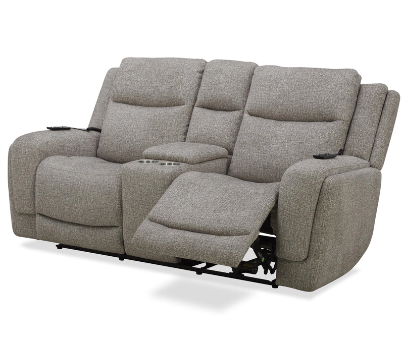 Parker Living Penfield - Frappe Zero Gravity Power Reclining Console Loveseat with Heat Massage and Speaker P3