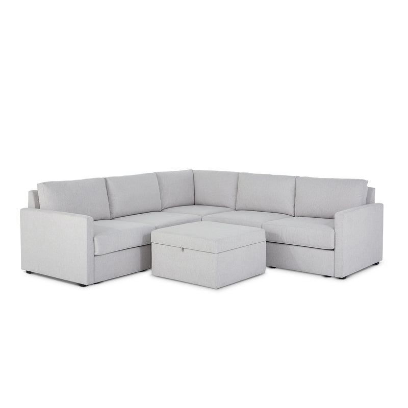 Flex 5-Seat Sectional with Narrow Arm and Storage Ottoman - 5000003371
