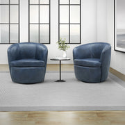 Parker Living Barolo 100% Italian Leather Swivel Club Chair Two Pack