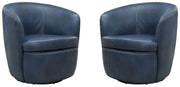 Parker Living Barolo 100% Italian Leather Swivel Club Chair Two Pack