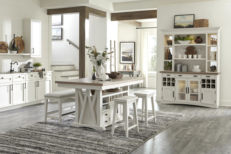 Parker House Americana Modern Dining 72 inch Island Counter Height Extendable Dining Table