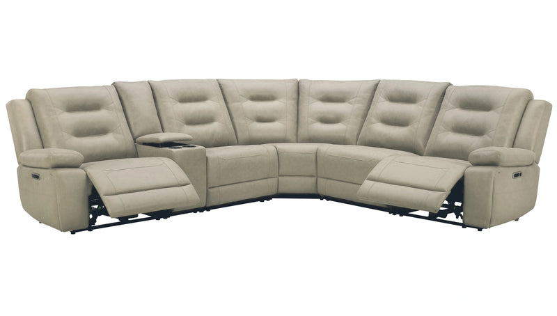 Parker Living Caldwell Fog 6 Piece Modular Power Reclining Sectional with Power Adjustable Headrests
