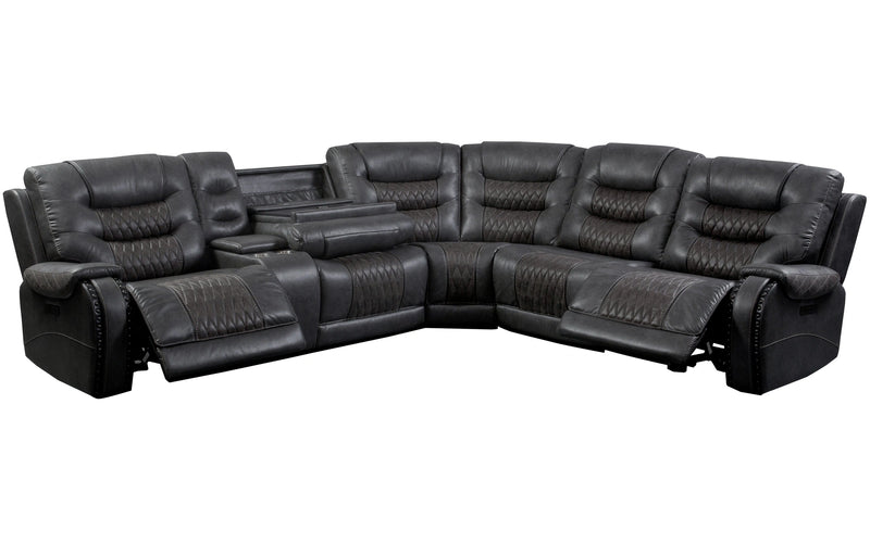 Parker Living Outlaw - Stallion 6 Piece Modular Power Reclining Sectional with Drop Down Table
