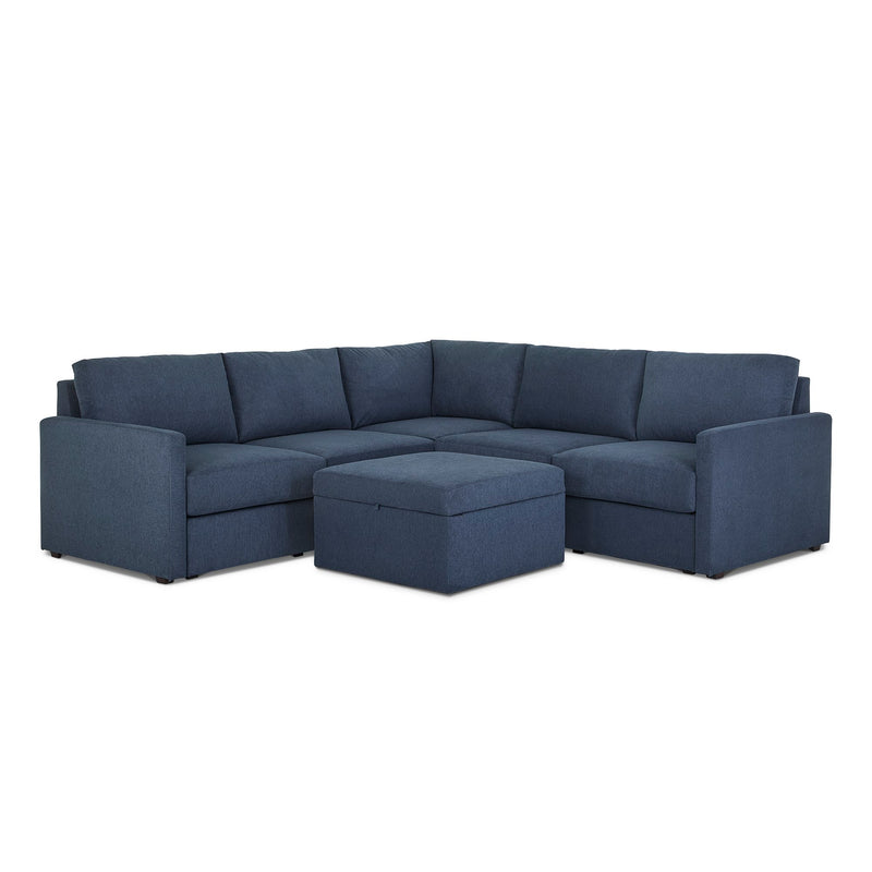 Flex 5-Seat Sectional with Narrow Arm and Storage Ottoman - 5000003820