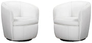 Parker Living Barolo 100% Italian Leather Swivel Club Chair Two Pack