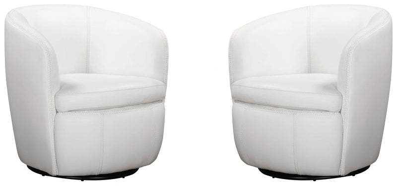 Parker Living Barolo 100% Italian Leather Swivel Club Chair Two Pack