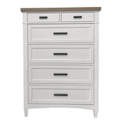 Parker House Americana Modern Bedroom Queen Shelter Bed 2 Nightstands Dresser with Mirror and Chest