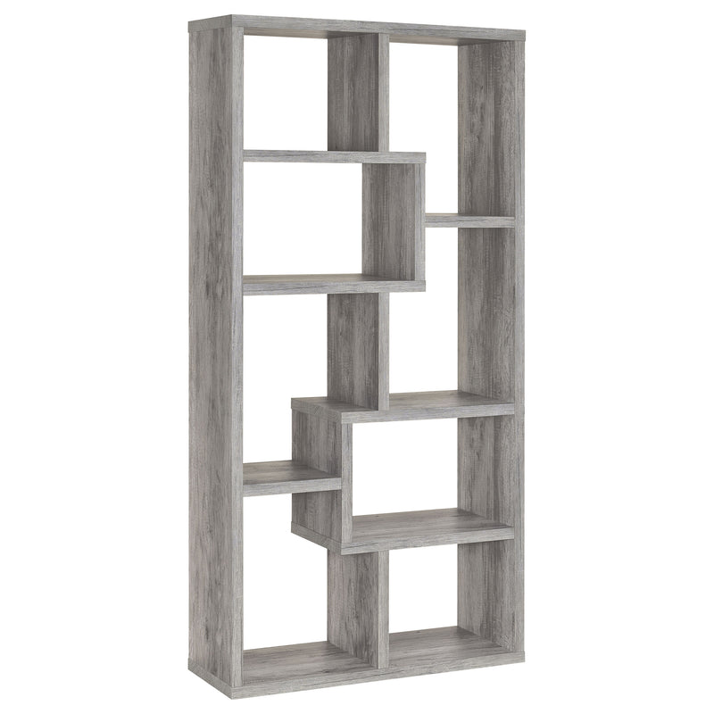 Theo 10-shelf Bookcase Weathered Grey
