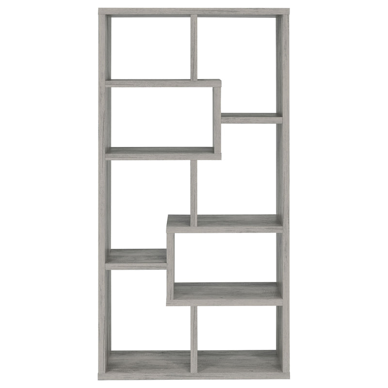 Theo 10-shelf Bookcase Weathered Grey