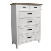 Parker House Americana Modern Bedroom Queen Shelter Bed 2 Nightstands Dresser with Mirror and Chest