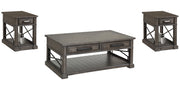 Parker House Sundance - Smokey Grey Cocktail Table with 2 Chairside Tables