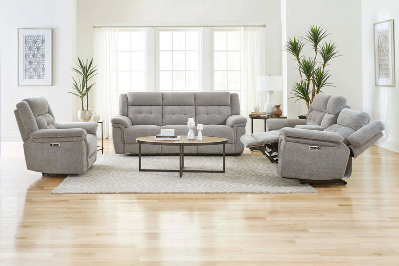 Parker Living Richland - Bristol Grey Power Reclining Console Loveseat