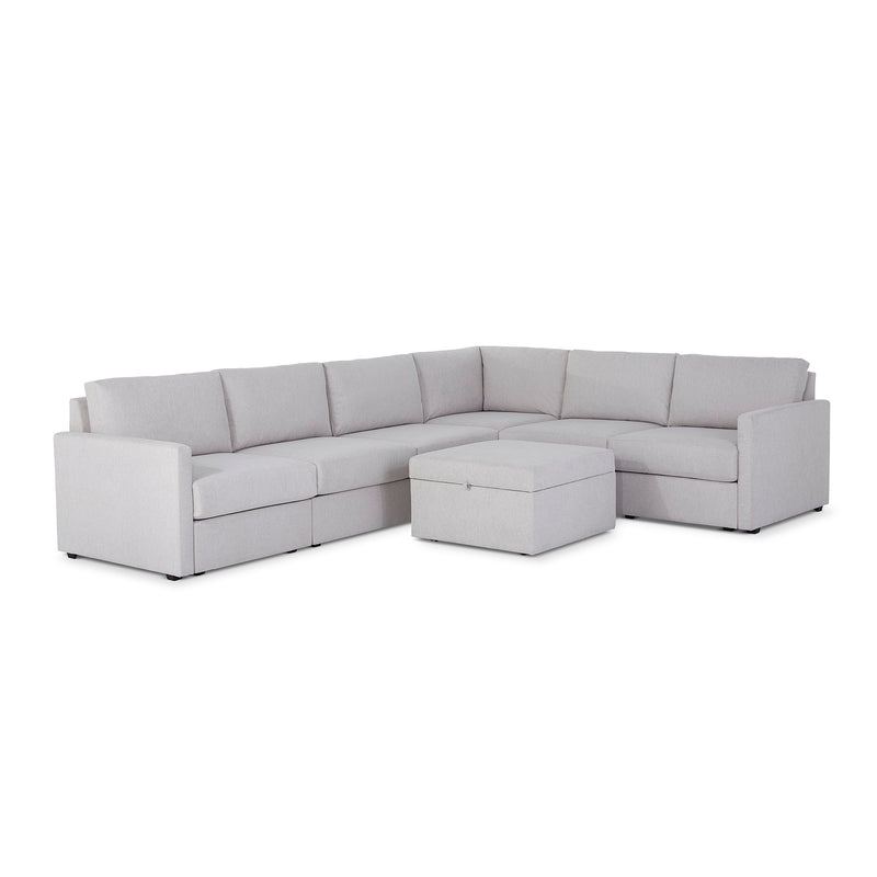 Flex 6-Seat Sectional with Narrow Arm and Storage Ottoman - 5000003377
