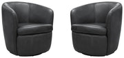 Parker Living Barolo 100% Italian Leather Swivel Club Chair Two Pack