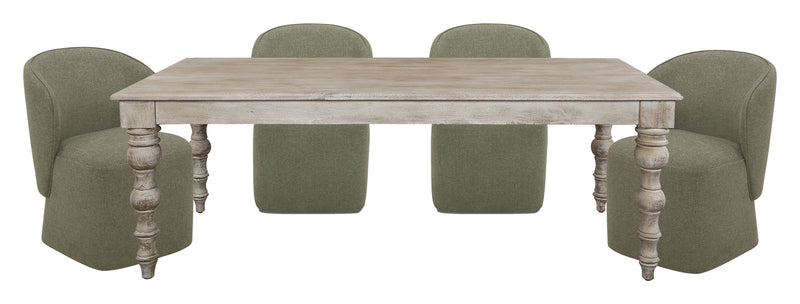 Parker House Crossings - Eden Dining 84 Inch Rectangular Dining Table With 4 Upholstered Chairs