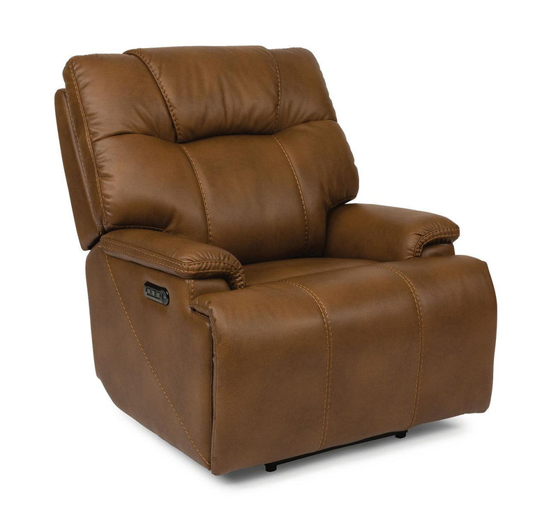 Flexsteel Garrett Power Recliner with Power Headrest and Lumbar
