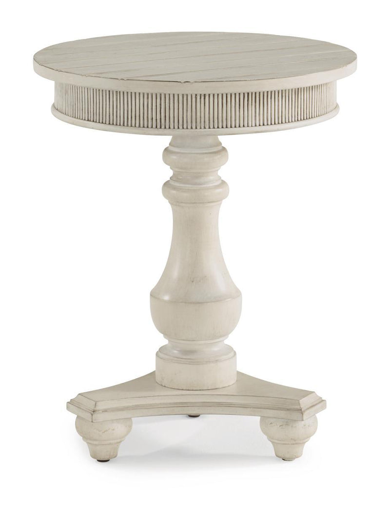 Flexsteel Harmony Round Chairside Table in White