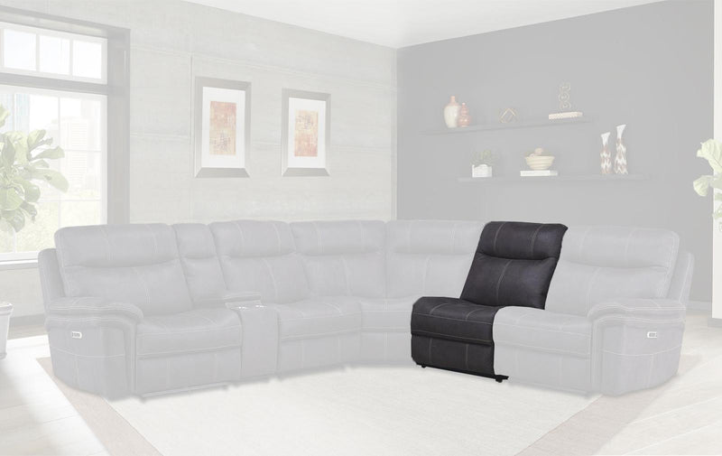 Parker House Mason Armless Recliner in Charcoal