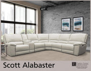 Parker House Scott Power Left Arm Facing Recliner in Alabaster