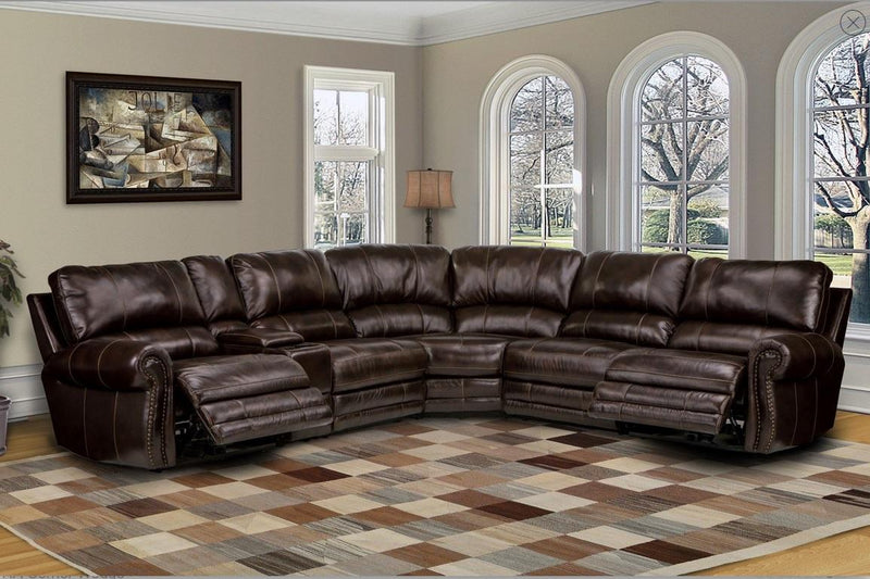 Parker House Thurston 6-Piece Power Recliner Sectional in Havana - Package A