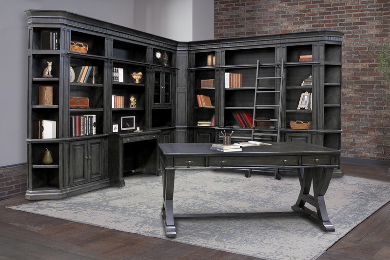 Parker House Washington Heights 13 Piece Library Wall Set in Washed Charcoal