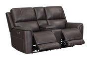 Parker Living Easton - Steamboat Brown Zero Gravity Power Reclining Tilt Console Loveseat P3