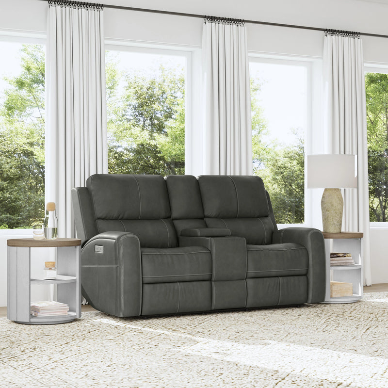 Linden Power Reclining Loveseat with Console & Power Headrests & Lumbar - 5000007534