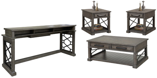 Parker House Sundance - Smokey Grey Cocktail Table with 2 End Tables and Console Table