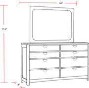Parker House Escape - Bedroom 8 Drawer Dresser and Mirror