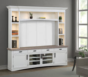 Parker House Americana Modern 92 Inch TV Console with Hutch Back Panel and LED Lights