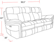 Parker Living Mason - Charcoal Power Reclining Sofa and Two Recliners
