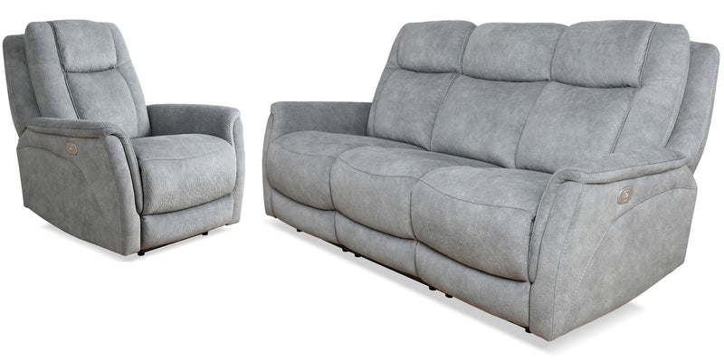 Parker Living Linus - Hudson Grey Power Reclining Sofa and Recliner