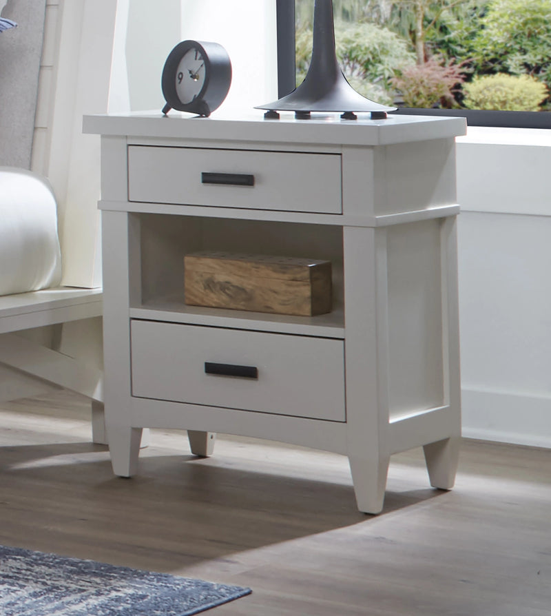 Parker House Americana Modern Bedroom Queen Shelter Bed 2 Nightstands Dresser with Mirror and Chest