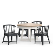 Parker House Americana Modern Dining 48-66 inch Round Dining Table and 4 Black Barrel Chairs