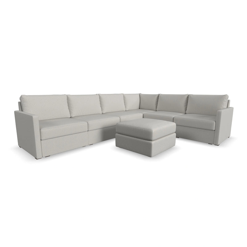 Flex 6-Seat Sectional with Narrow Arm and Ottoman
