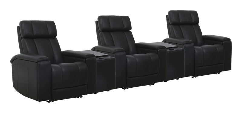 Parker Living Phoenix Zero Gravity Power 3 Seat Home Theater Seating with 2 Wedges and Immersive Audio