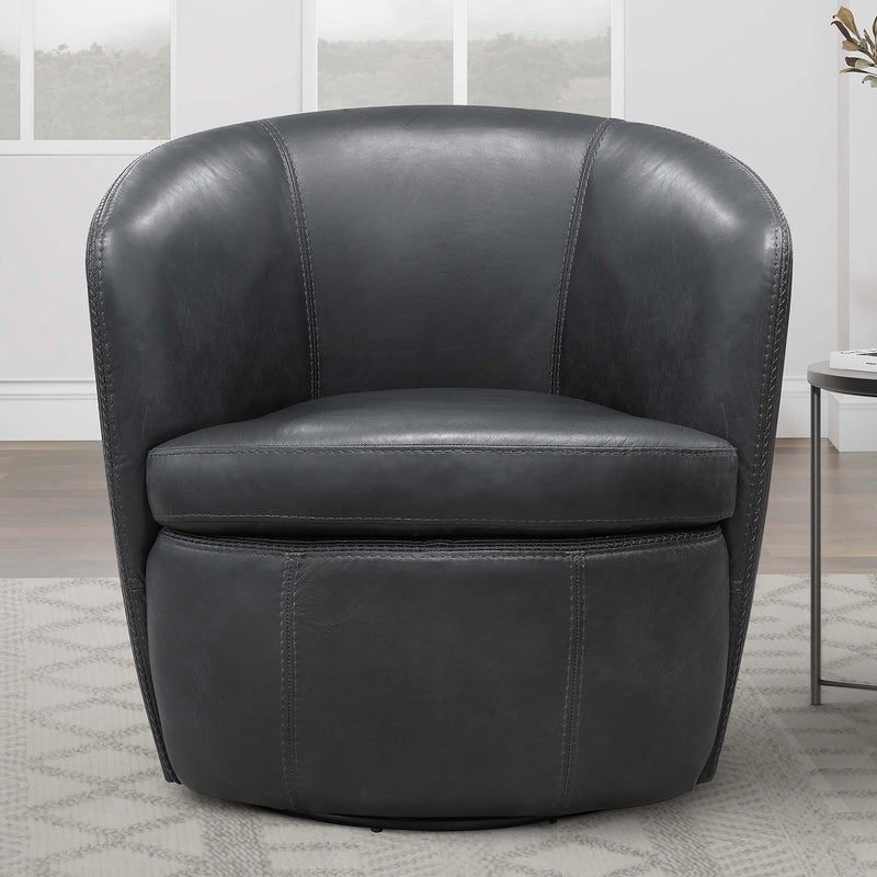 Parker Living Barolo 100% Italian Leather Swivel Club Chair Two Pack