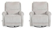 Parker Living Gentry - Ecru Mist Manual Swivel Glider Recliner Two Pack