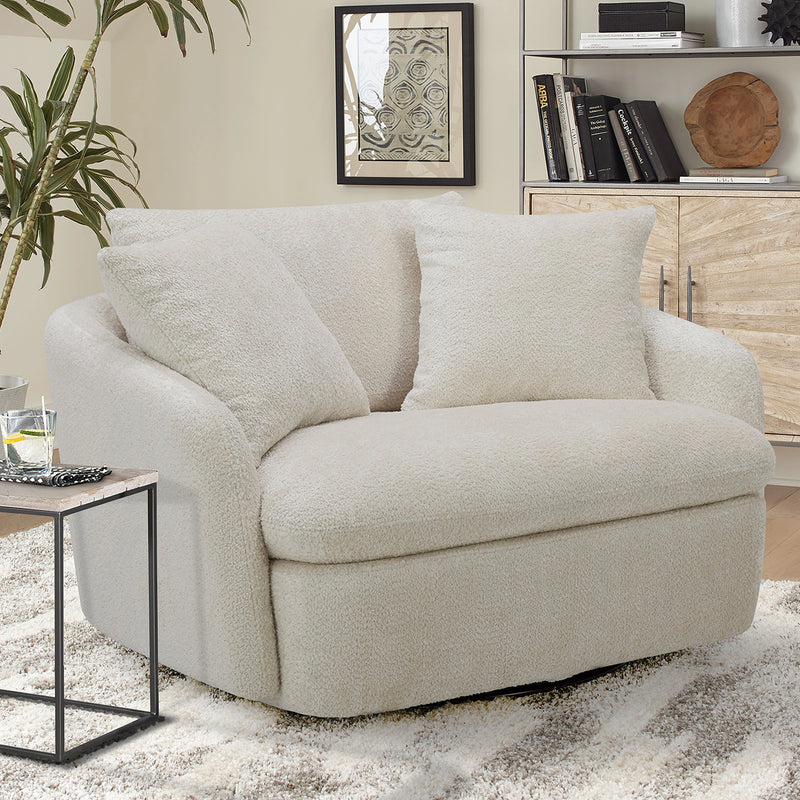 Parker Living Boomer Large Swivel Chair with 2 Toss Pillows