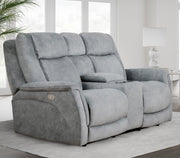 Parker Living Linus - Hudson Grey Zero Gravity Power Reclining Console Loveseat
