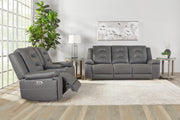 Parker Living Caldwell - Tahoe Charcoal Power Reclining Sofa and Loveseat
