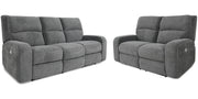 Parker Living Polaris - Bizmark Grey Power Reclining Sofa and Loveseat