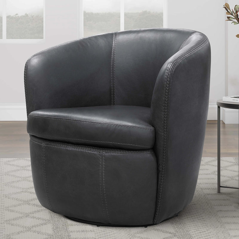 Parker Living Barolo 100% Italian Leather Swivel Club Chair Two Pack