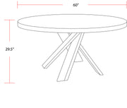 Parker House Crossings - Downtown Dining 60 In. Round Dining Table