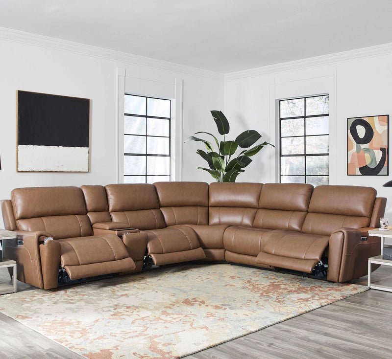 Parker Living Hancock 6 Piece Zero Gravity Power Reclining Sectional with Power Adjustable Headrests