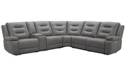Parker Living Caldwell Fog 6 Piece Modular Power Reclining Sectional with Power Adjustable Headrests