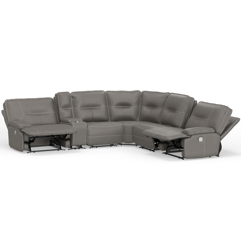 Parker Living Spartacus - Haze 6 Piece Modular Power Reclining Sectional with Power Adjustable Headrests