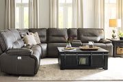 Parker Living Spartacus - Haze 6 Piece Modular Power Reclining Sectional with Power Adjustable Headrests