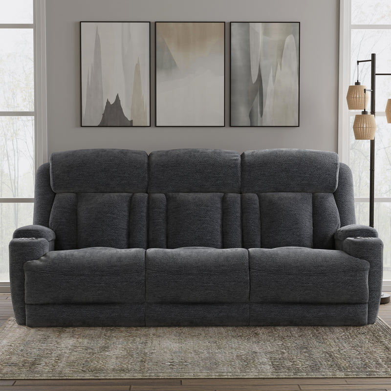 Parker Living Dalton - Lucky Charcoal Power Reclining Sofa with Drop Down Table